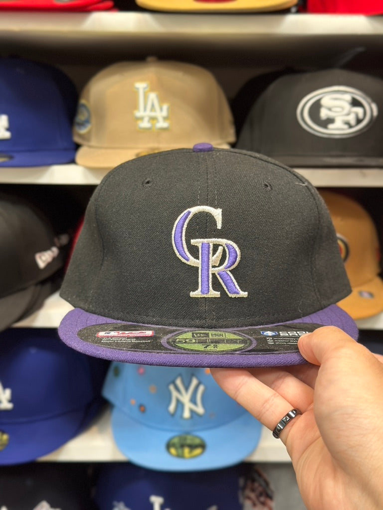 Colorado Rockies MLB Fitted Cap | New Era 59FIFTY Sized Hat | Black/Purple