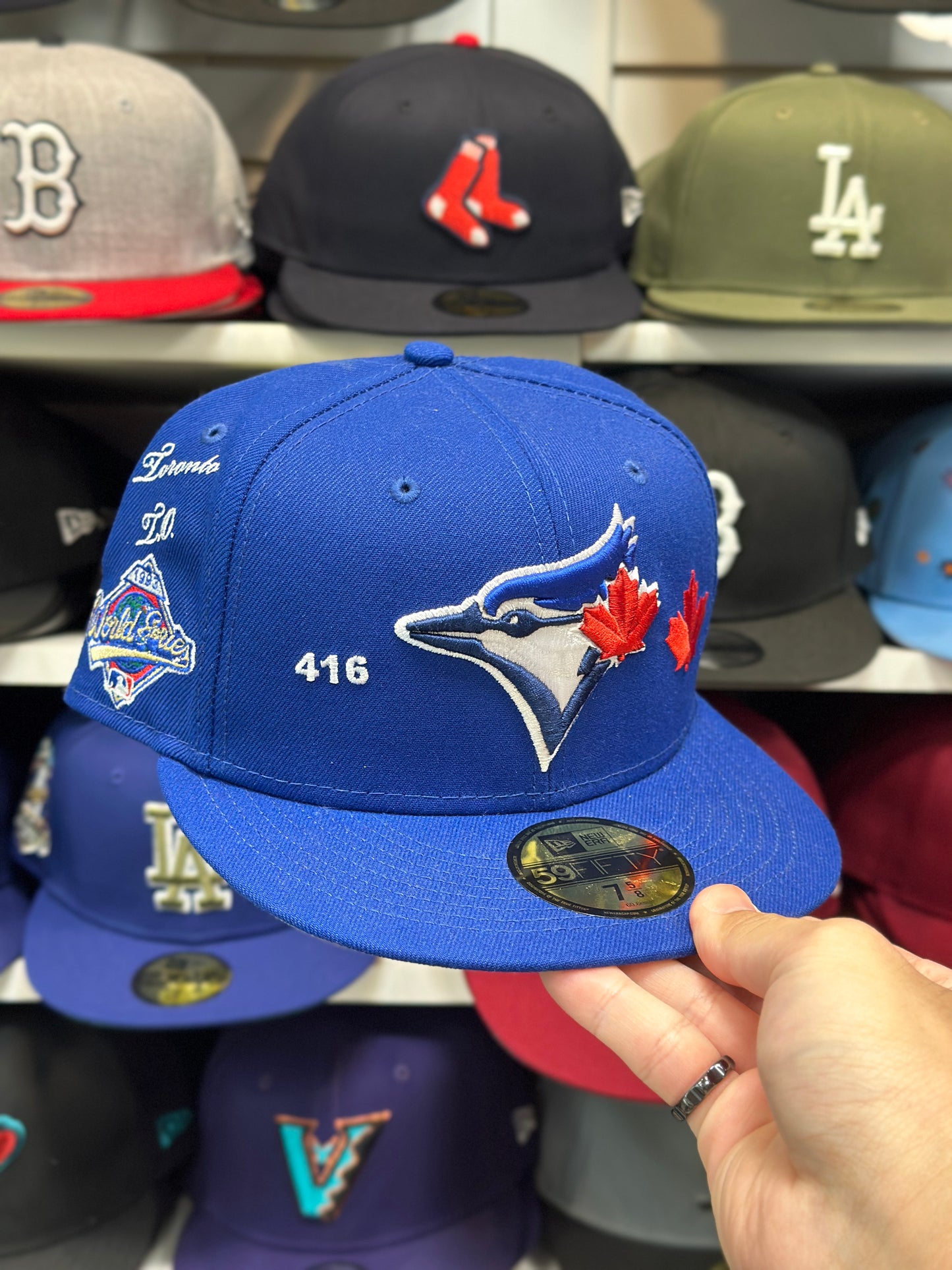 Toronto Blue Jays MLB Toronto Themed Patches | New Era 59FIFTY Fitted Cap | Blue