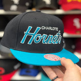 Charlotte Hornets Black/Turquoise Mitchell & Ness Snapback