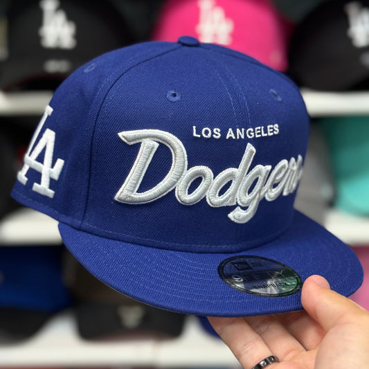New Era Los Angeles Dodgers Script Logo 9FIFTY Snapback Blue