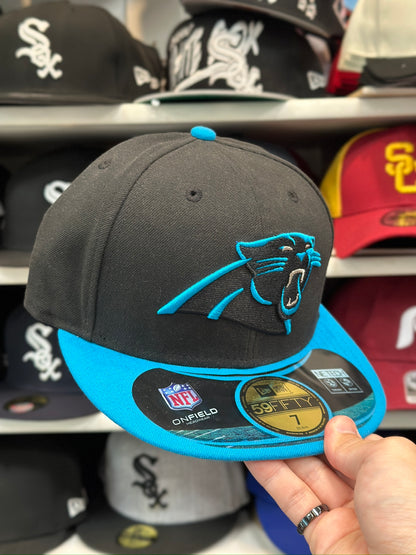 Carolina Panthers NFL Fitted Hat | New Era 59FIFTY Sized Cap | Black/Blue