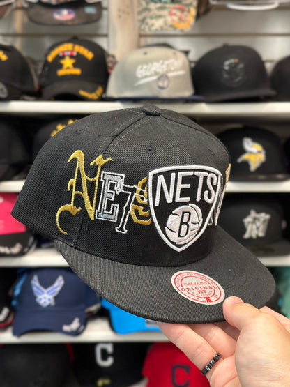 Brooklyn Nets NBA Snapback | Mitchell & Ness Original Fit Adjustable Cap | Black