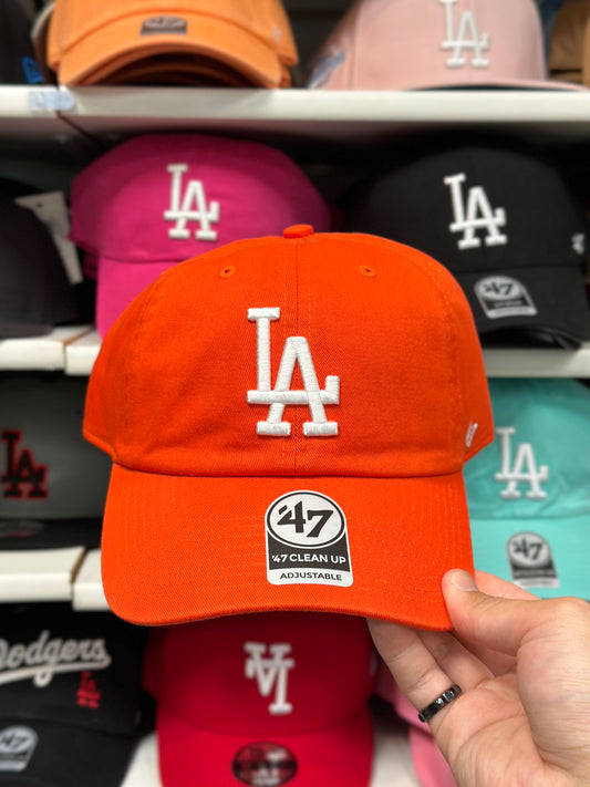 LA Dodgers MLB Dad Cap | '47 Brand Clean Up Adjustable Curve Hat | Color Options