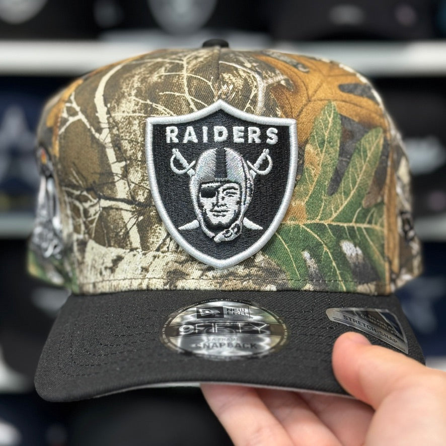 New Era Las Vegas Raiders '60th Anniversary' A-Frame Realtree Camo/Black 9FIFTY Snapback - Product Image