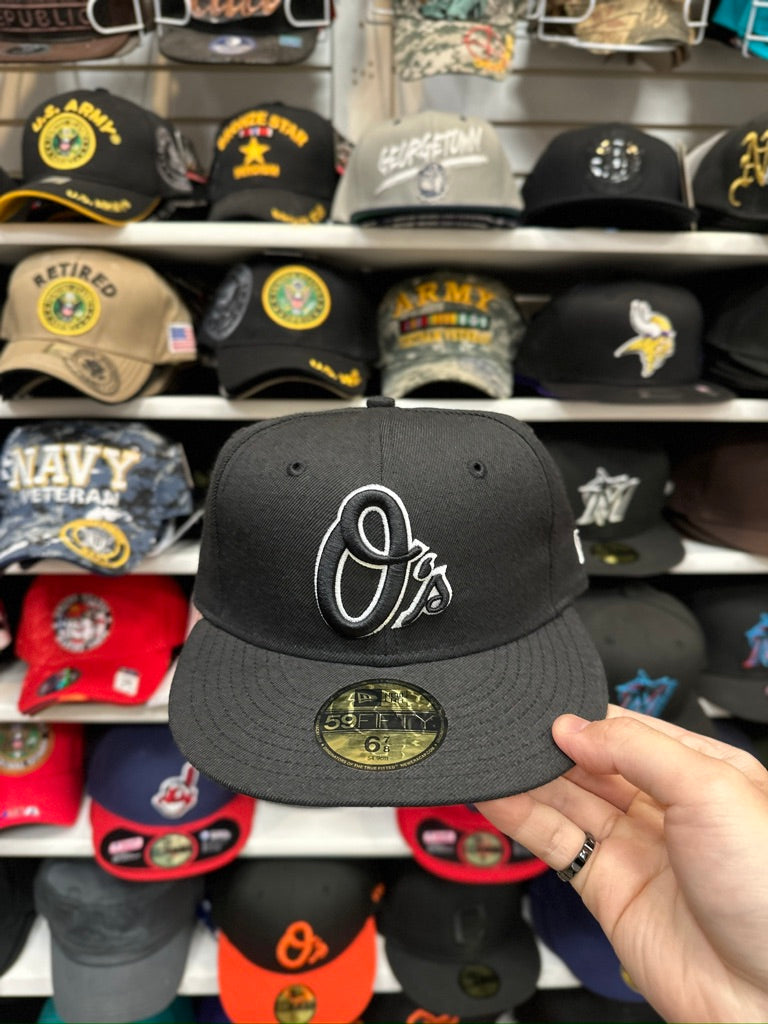 Baltimore Orioles "O's" MLB Fitted Hat | New Era 59FIFTY Sized Cap | Black