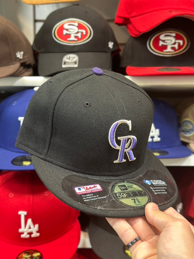 Colorado Rockies MLB Fitted Cap | New Era 59FIFTY Sized Hat | Black