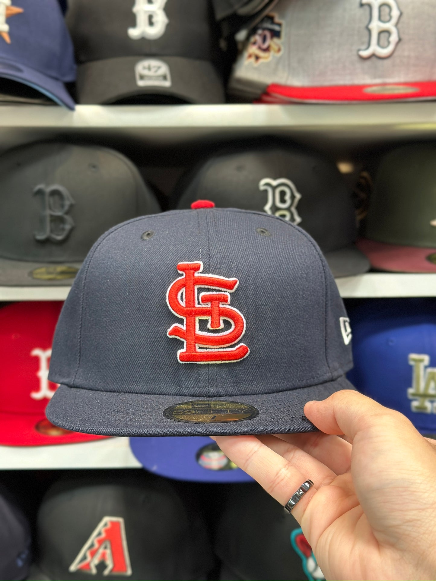 St. Louis Cardinals MLB Fitted Hat | Classic New Era 59FIFTY Sized Cap | Navy