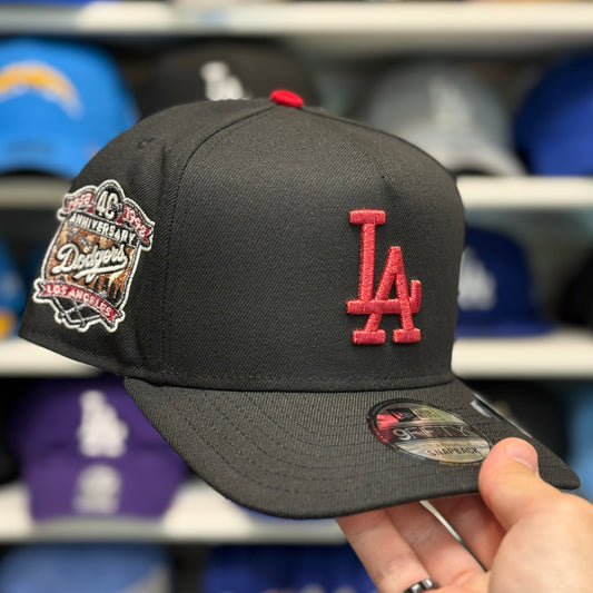 New Era Los Angeles Dodgers '40th Anniversary' A-Frame Metallic Red 9FIFTY Snapback - Product Image
