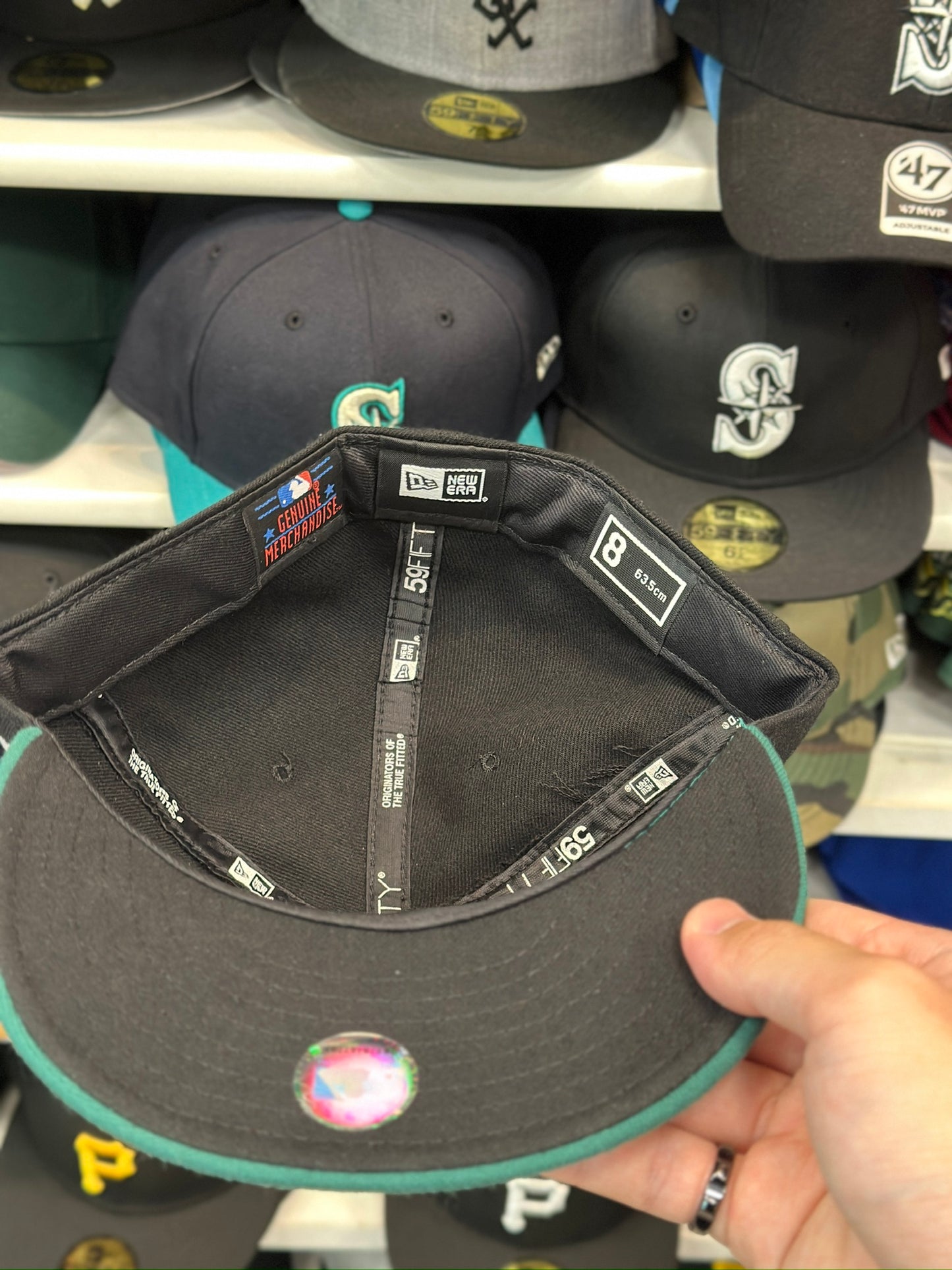 Seattle Mariners MLB Vintage Fitted Hat | New Era 59FIFTY Sized Cap | Size 8