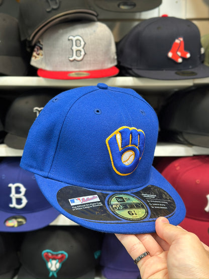 Milwaukee Brewers MLB Fitted Hat | New Era 59FIFTY Sized Cap | Blue