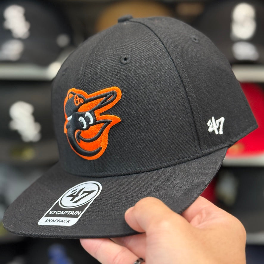 Baltimore Orioles Black/Orange '47 Brand Snapback