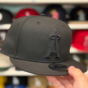 New Era Los Angeles Angels All Black 9FIFTY Adjustable Snapback Hat