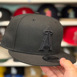 New Era Los Angeles Angels All Black 9FIFTY Adjustable Snapback Hat