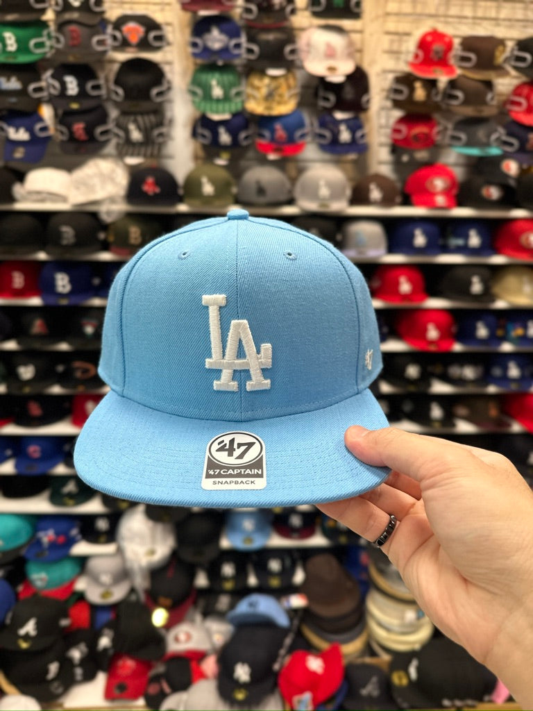 LA Dodgers MLB Snapback | '47 Brand Captain Adjustable Cap | Light Blue