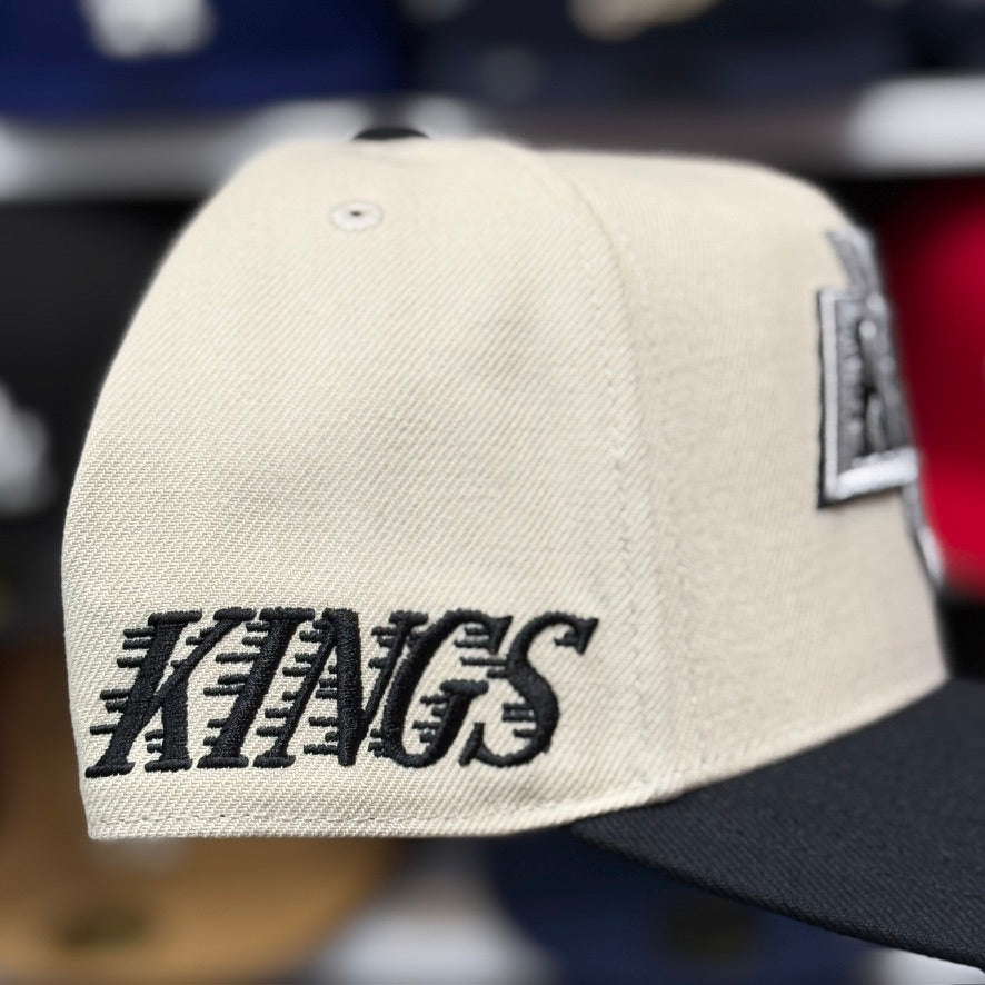 Los Angeles Kings Creme/Black A-Frame Mitchell & Ness Snapback - Product Image