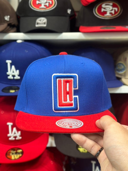 LA Clippers NBA Snapback | Mitchell & Ness Original Fit Adjustable Hat | Blue/Red