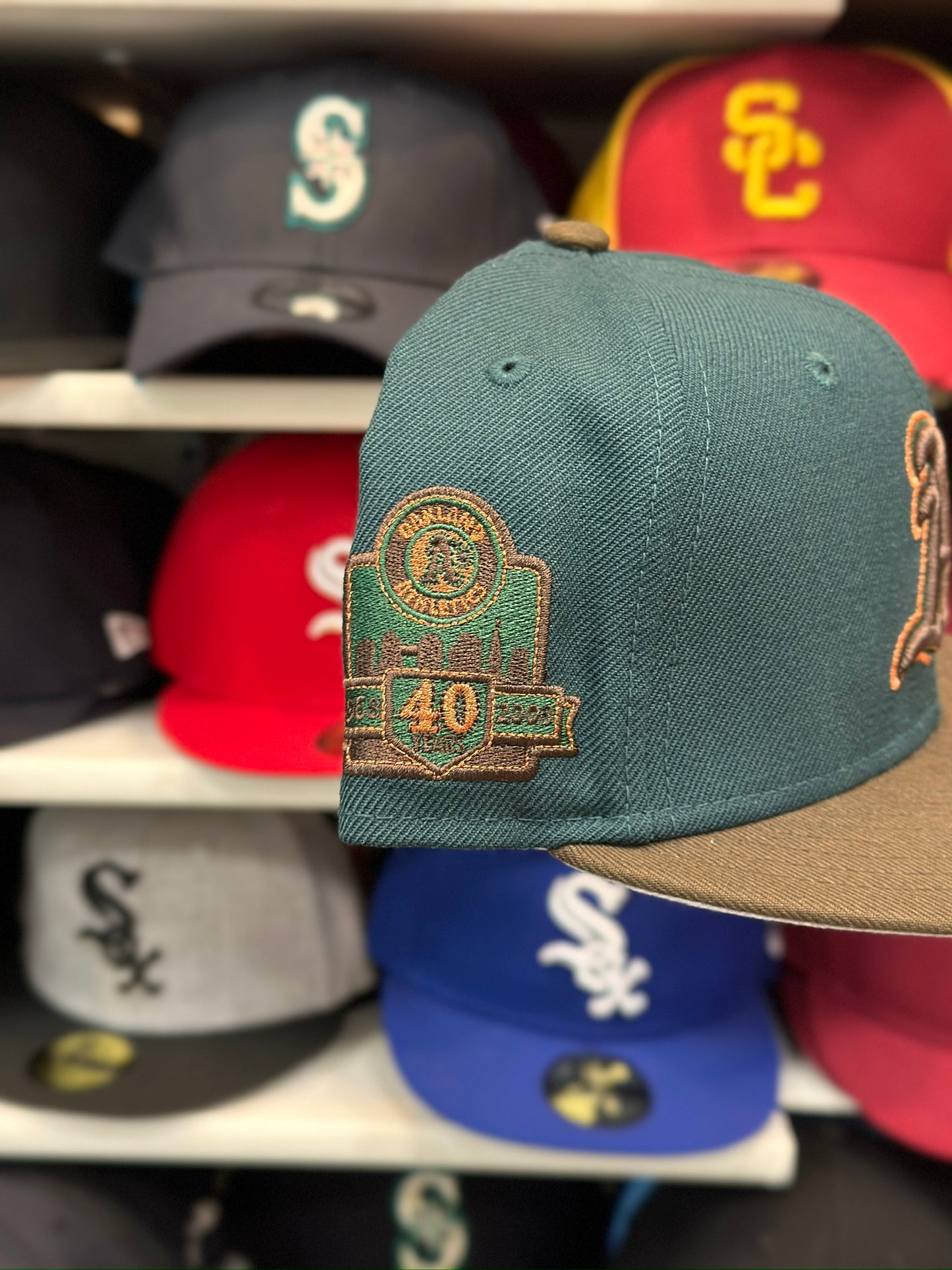 Oakland Athletics MLB 40th Anniversary | New Era 59FIFTY Fitted Cap | Green/Brown