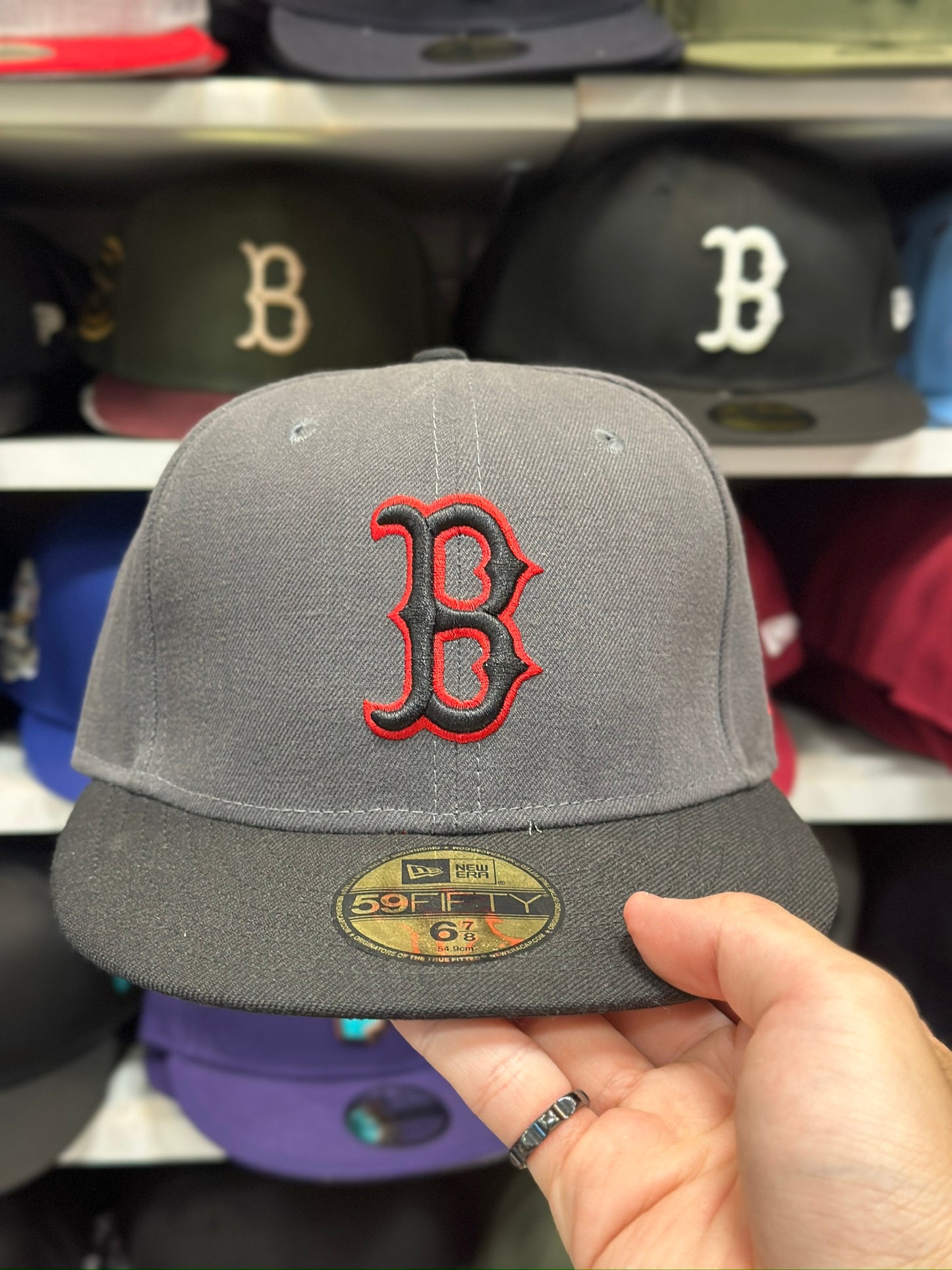 Boston Red Sox MLB Vintage Cap | New Era 59FIFTY Fitted Cap | Dark Gray/Black