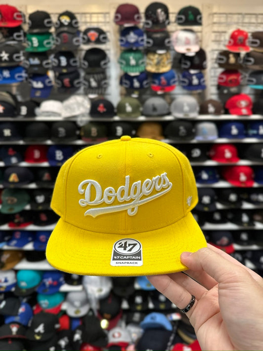 LA Dodgers MLB Snapback | '47 Brand Captain Adjustable Cap | Yellow