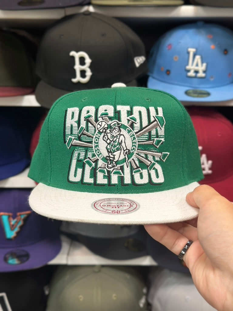 Boston Celtics NBA Snapback | Vintage Mitchell & Ness Original Fit Adjustable Hat | Green/White