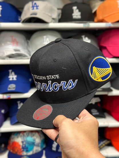 Golden State Warriors NBA Snapback | Mitchell & Ness Original Fit Adjustable Hat | Black