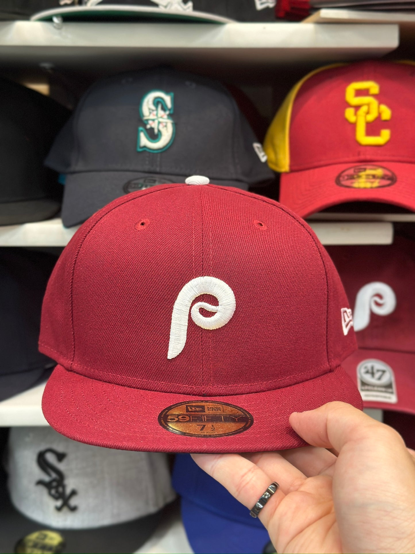 Philadelphia Phillies MLB Retro P | New Era 59FIFTY Fitted Cap | Maroon