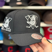 Anaheim Ducks 'A Mighty Decade' Black A-Frame Mitchell & Ness Snapback - Product Image