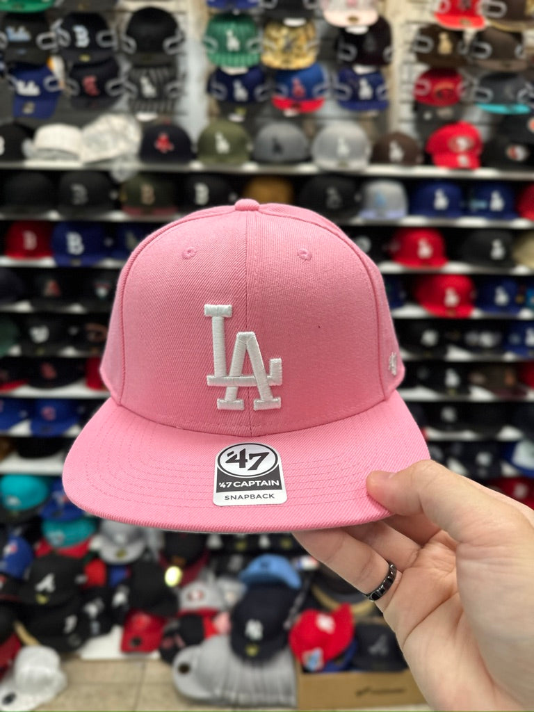 LA Dodgers MLB Snapback | '47 Brand Captain Adjustable Cap | Light Pink