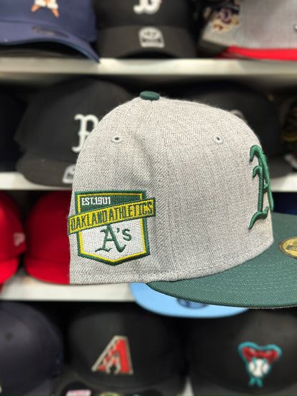 Oakland Athletics MLB A's Patch | New Era 59FIFTY Fitted Cap | Silver/Green