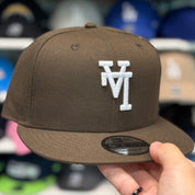 New Era Los Angeles Dodgers 'Upside Down Logo' Brown 9FIFTY Adjustable Snapback Hat