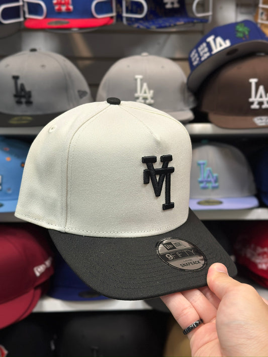 LA Dodgers 'Upside Down Reverse Logo' A-Frame Cap | New Era 9FIFTY Adjustable Snapback | White/Black