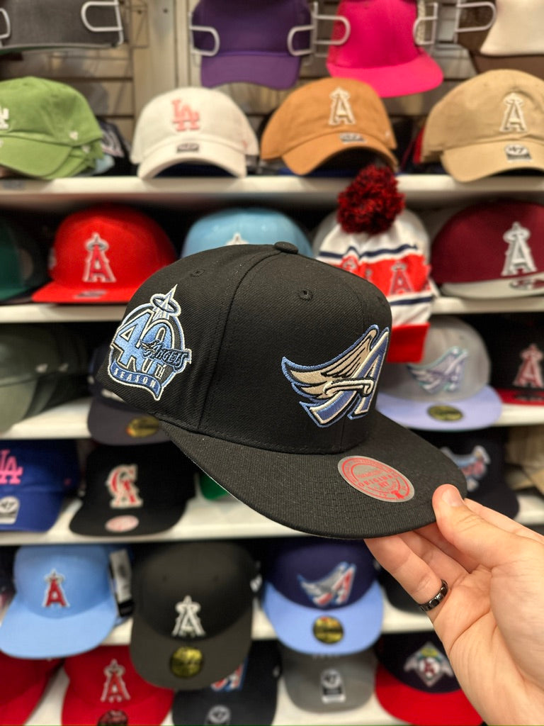 LA Angels MLB 40th Anniversary | Mitchell & Ness Original Fit Adjustable Snapback | Black