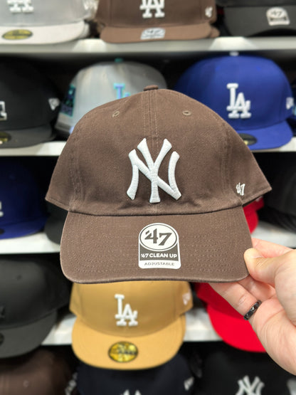 New York Yankees MLB Dad Cap | '47 Brand Clean Up Adjustable Curve Hat | Color Options