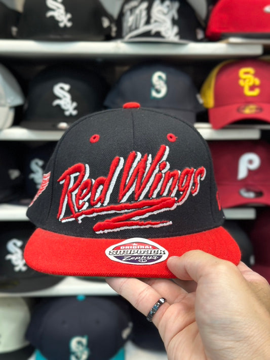 Detroit Red Wings NHL Snapback | Zephyr Adjustable Hat | Black/Red