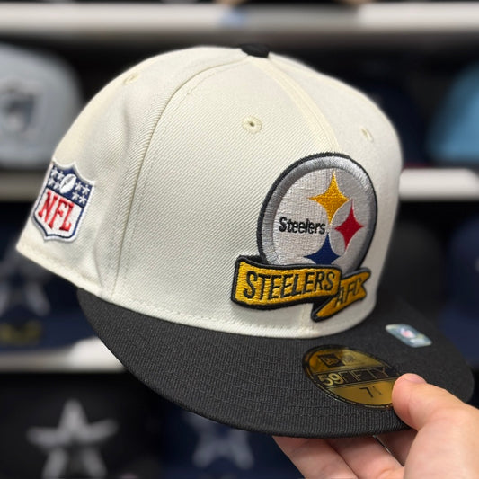 New Era Pittsburgh Steelers Two Tone 59FIFTY Fitted Hat | Creme/Black