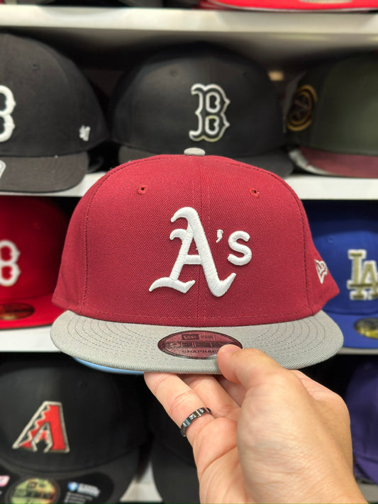 Oakland Athletics MLB Snapback | New Era 9FIFTY Adjustable Snap | Maroon/Gray