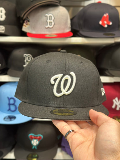 Washington Nationals MLB Fitted Hat | New Era 59FIFTY Sized Cap | Black