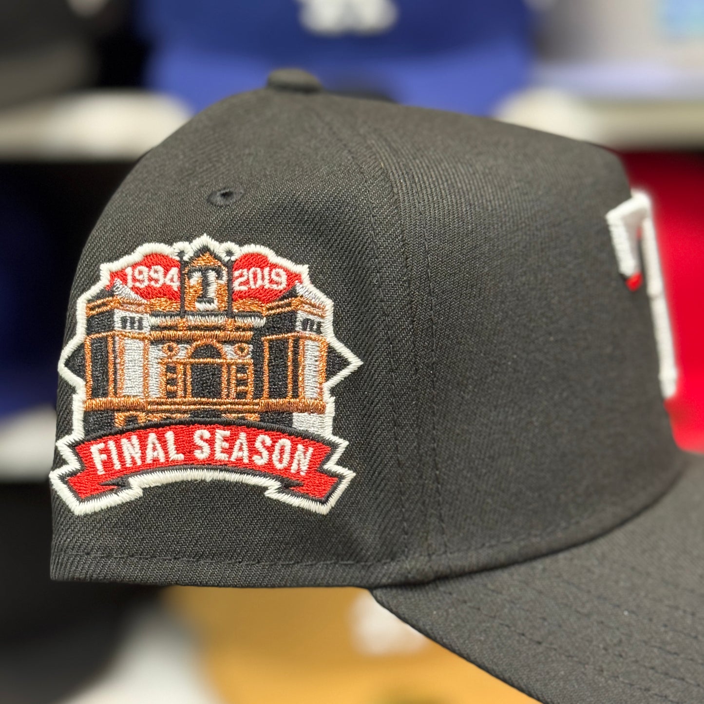 New Era Texas Rangers '1994 2019 Final Season' A-Frame 9FORTY Snapback Black Red Under Brim