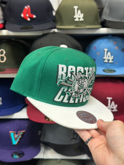 Boston Celtics NBA Snapback | Vintage Mitchell & Ness Original Fit Adjustable Hat | Green/White