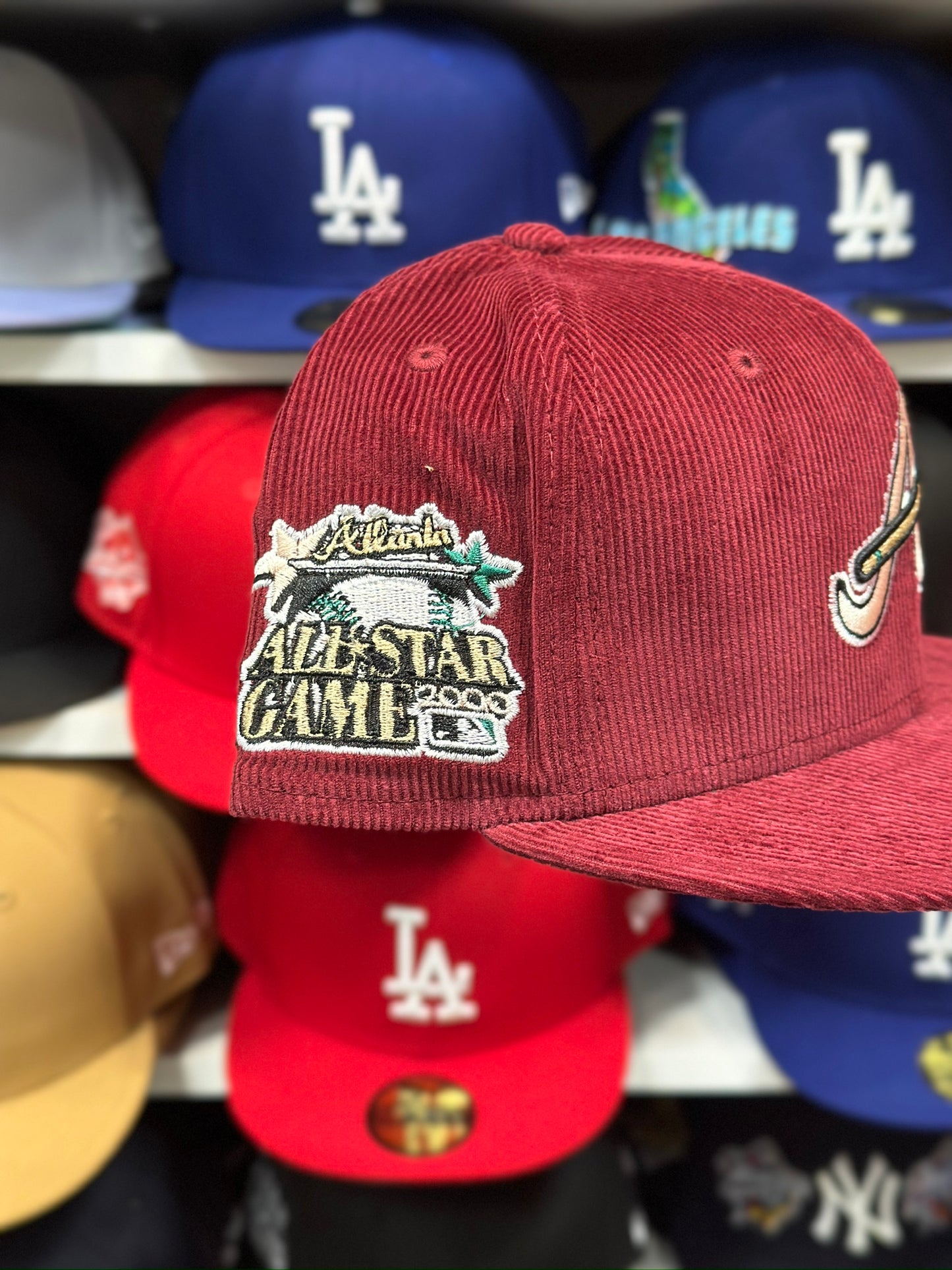 Atlanta Braves MLB All Star Game Patch Corduroy | New Era 59FIFTY Fitted Cap | Maroon