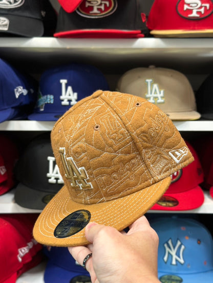 LA Dodgers MLB Vintage Fabric | New Era 59FIFTY Fitted Cap | Beige