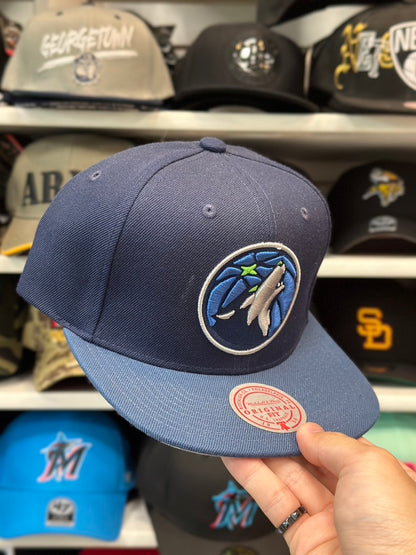 Minnesota Timberwolves NBA Snapback | Mitchell & Ness Original Fit Adjustable Hat | Dark Blue