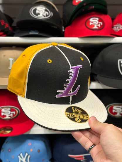 LA Lakers NBA Fitted Hat | Vintage New Era 59FIFTY Fitted | Yellow/Black/White