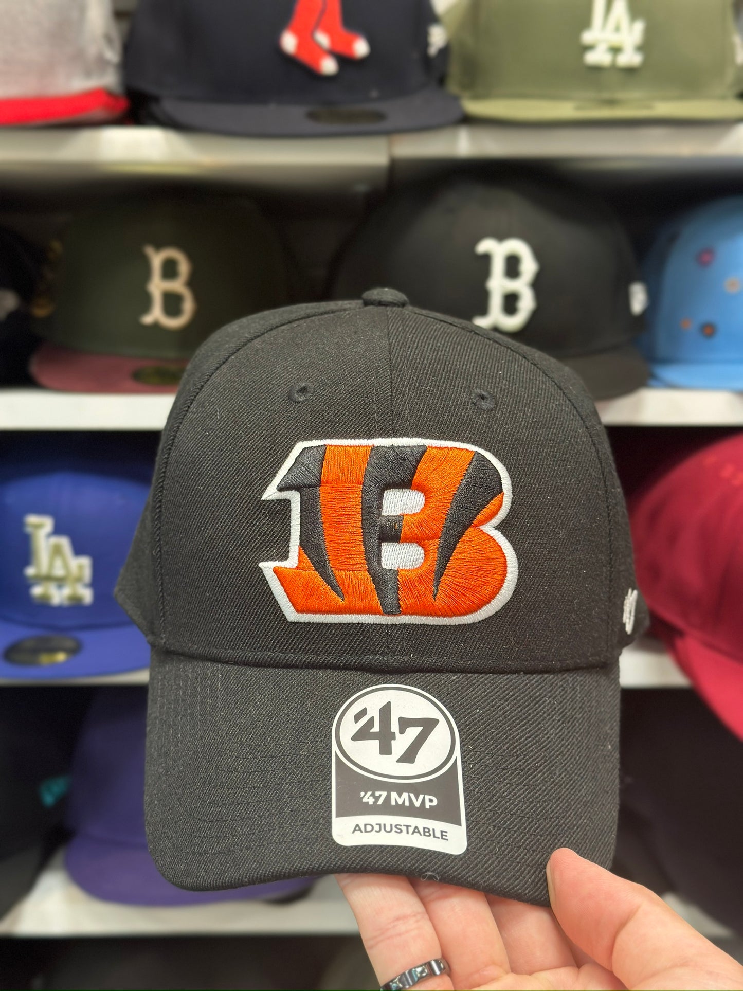 Cincinnati Bengals NFL Ball Cap | '47 Brand MVP Adjustable Curve Cap | Black