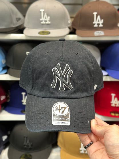 New York Yankees MLB Dad Cap | '47 Brand Clean Up Adjustable Curve Hat | Color Options