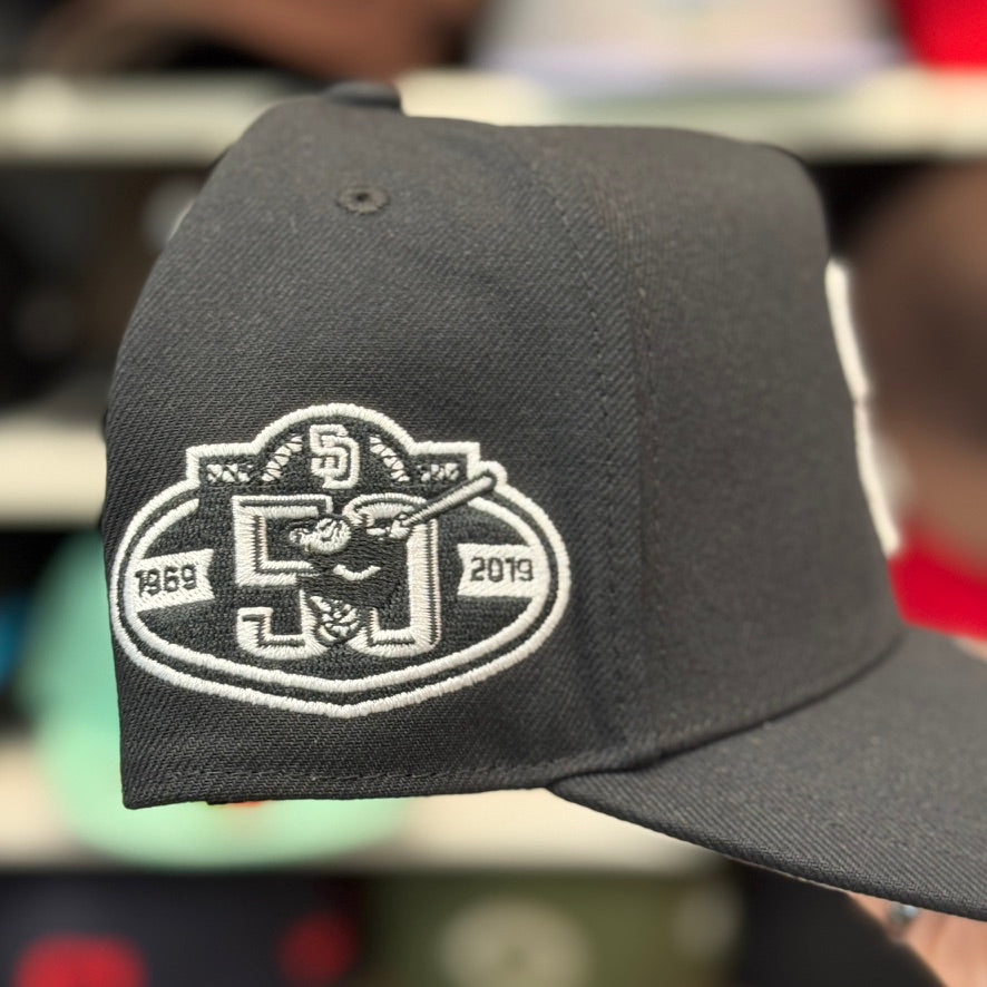 San Diego Padres '50th Anniversary' Black A-Frame Mitchell & Ness Snapback - Product Image