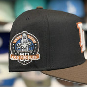 New Era Los Angeles Dodgers '60th Anniversary' A-Frame Black/Brown 9FIFTY Snapback - Product Image