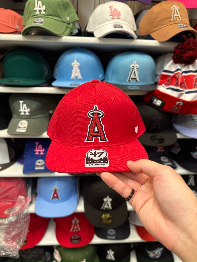 LA Angels MLB Snapback | '47 Brand Captain Adjustable Cap | Red