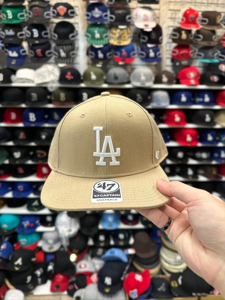 LA Dodgers MLB Snapback | '47 Brand Captain Adjustable Cap | Tan