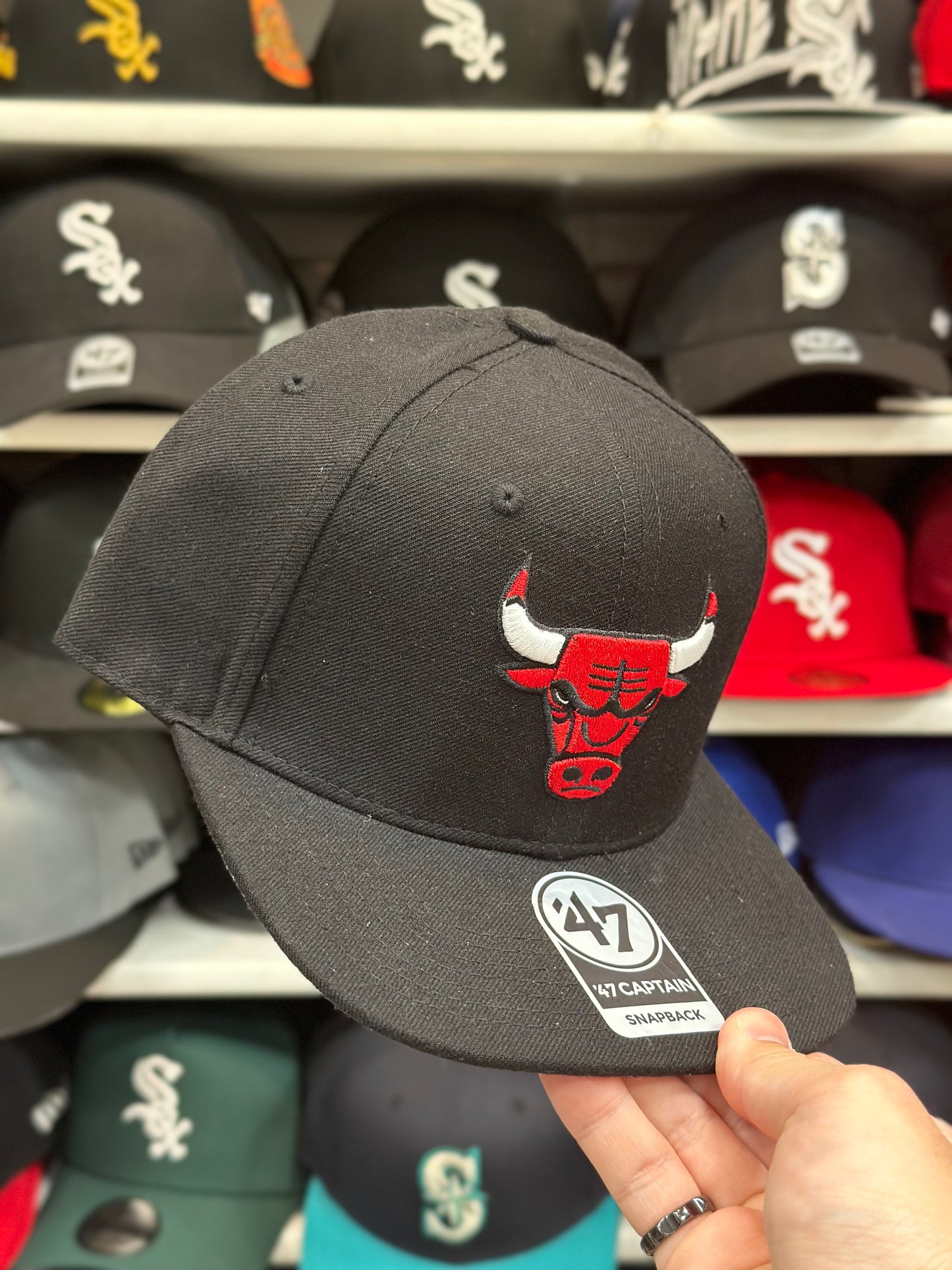 Chicago Bulls NBA Snapback | '47 Brand Captain Adjustable | Black